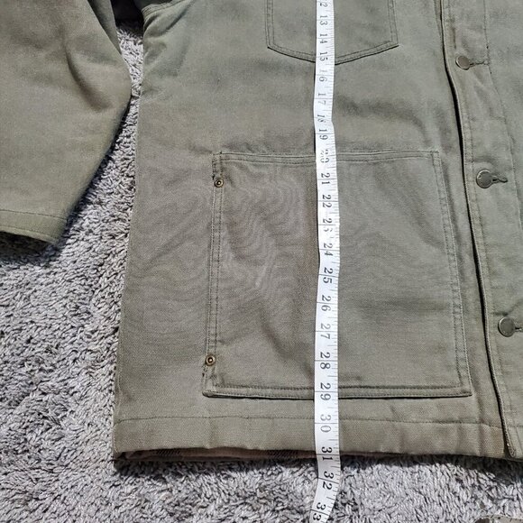 Woolrich Olive Green Flannel Lined Button Front Outdoor Chore Jacket - XL - Picture 9 of 12